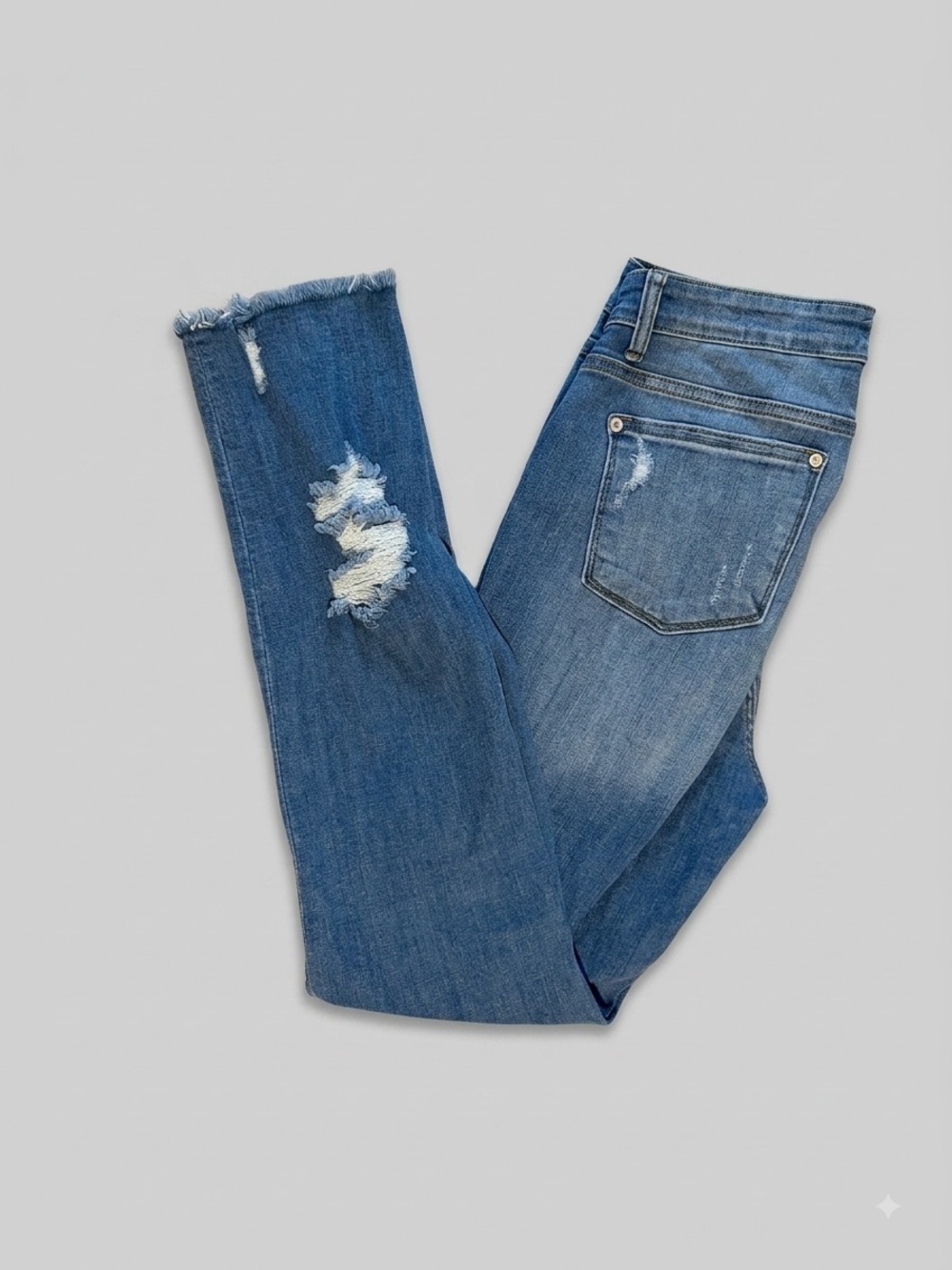 Judy Blue Medium Blue Distressed Women’s Skinny Jeans